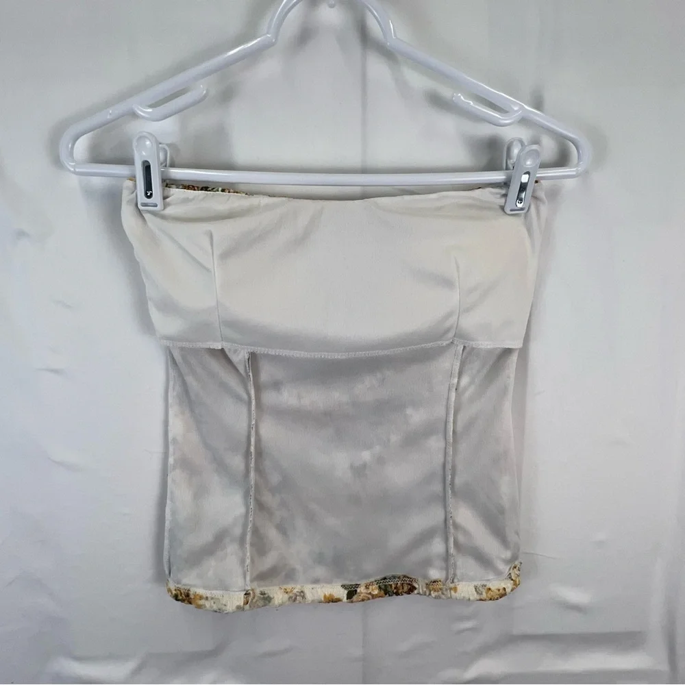 Body C - Small - Women's Top - Lace - Brown White - Strapless - Padded - Picture 6 of 10